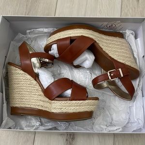 Jessica Simpson Brown and Tan Wedges